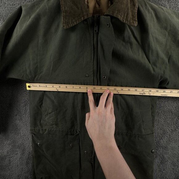 Country Style Cotton Waxed Jacket Full Zip Cargo Pockets Youth Size 32 Green Boy - Picture 4 of 16